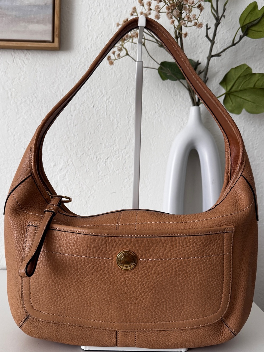 Coach Ergo Vintage Hobo in Tan Pebbled Leather